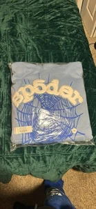 Spider Worldwide Hoodie Light Blue Size Medium - Picture 1 of 1