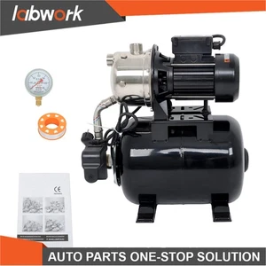 Labwork 1320GPH Shallow Well Pump Stainless Steel Pump With Pressure Tank 1.6HP - Picture 1 of 21