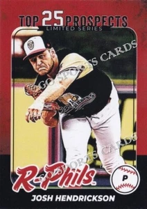 2022 Reading Fightin Phils Top 25 Prospects Josh Hendrickson RC Rookie Phillies - Imagen 1 de 1