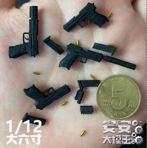 Accessori soldatino 1/12 cintura pistola modello 6''shf HKP30L Notaman - Foto 1 di 11