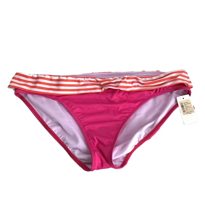 Lauren Ralph Lauren bikini bottoms size 14 L swimsuit brief pink striped orange - Image 1 of 4