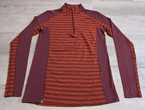 Ibex Sweater Men's Sz M Merino Wool 1/4 Zip Woolies 2 Base Layer Striped READ - Picture 1 of 8