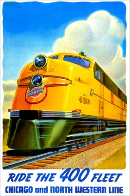 Chicago And North Western Line Original Vintage Wall Art Home - POSTER 20x30 - Image 1 of 4