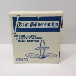 Kent Silversmiths -Silver Plate- 3 Piece Folding Cake Server- Style 276 - Picture 1 of 5