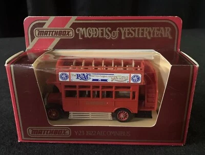 Matchbox Models of Yesteryear 1922 AEC Omnibus Double Decker London Bus Red NIP - Image 1 of 4