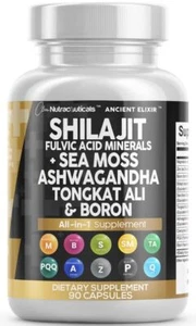 Clean Nutraceuticals Shilajit Supplement with Sea Moss Ashwagandha Tongkat Al... - Picture 1 of 7