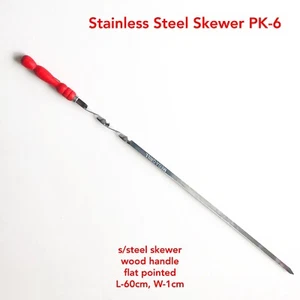 S/steel Barbecue 60cm Skewer Pack of 6 Flat Pointed BBQ Kebab Needles RRP $28.5 - Picture 1 of 4