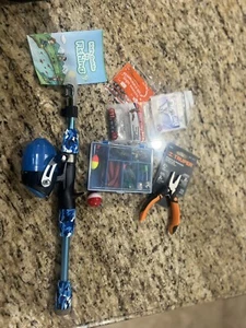 ODDSPRO Kids Fishing Pole Blue With Extra Weights And Hooks With Mini Pliers - Picture 1 of 6