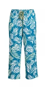 JOYSPUN Women's Crop Drawstring Sleep Pajama Pants Blue Floral 2X (18W-20W) - Picture 1 of 7