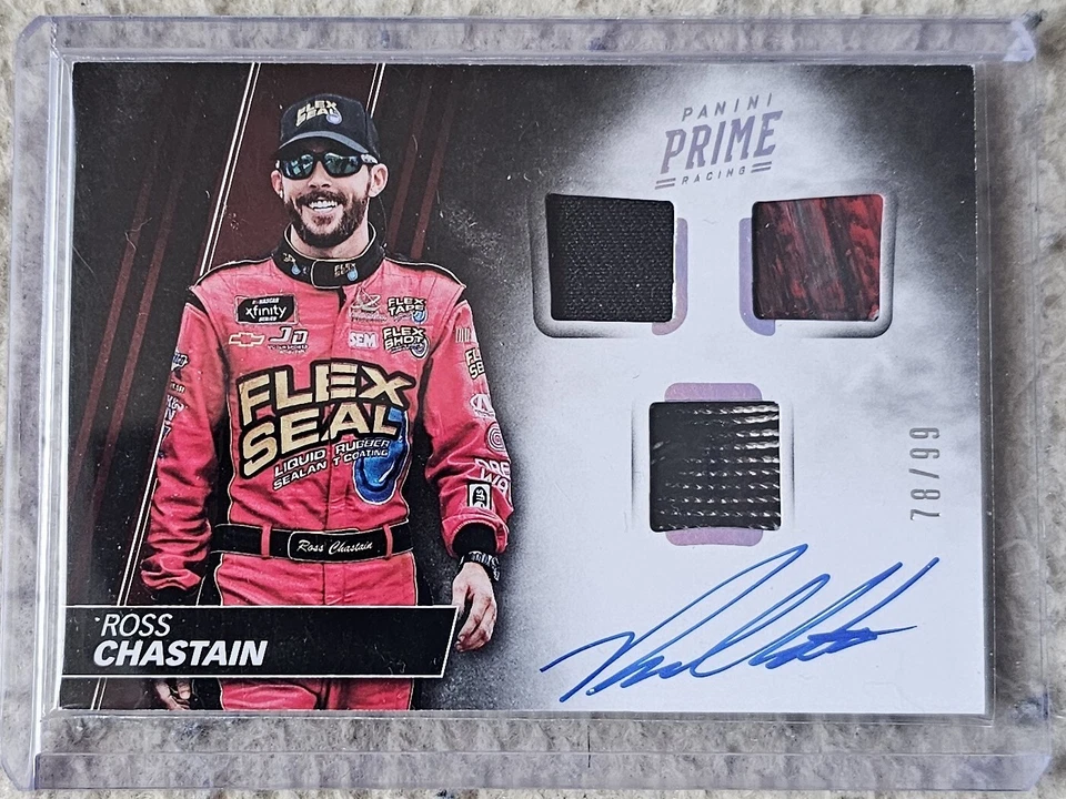 2018 Panini Prime Racing Ross Chastain Signature Swatches Patch Auto 78/99 SS-RC - Image 1 of 1