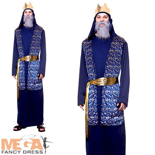 WICKED COSTUMES LTD Mens Blue Wise Man Nativity Play Christmas King Fancy Dress Adutls Xmas Outfit