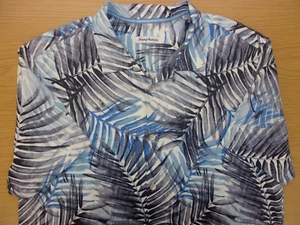 Tommy Bahama Misty Palms Print 100% Silk Button Front Camp Shirt XL ~NEW~ - Picture 1 of 3