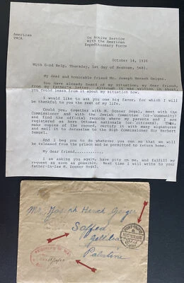 1920 Puerto Taufiq Egipto Prisionero de Guerra Campo de prisioneros de guerra Cubierta a Saffed Palestina Foto 1 de 3