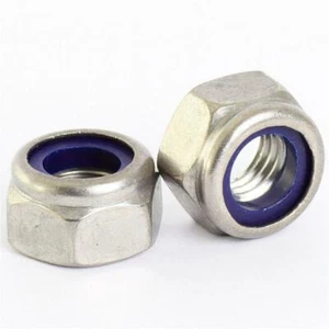 NYLOC NYLOCK NYLON LOCK NUTS M3 M4 M5 M6 M8 M10 M12 A4 MARINE STAINLESS STEEL - Picture 1 of 1