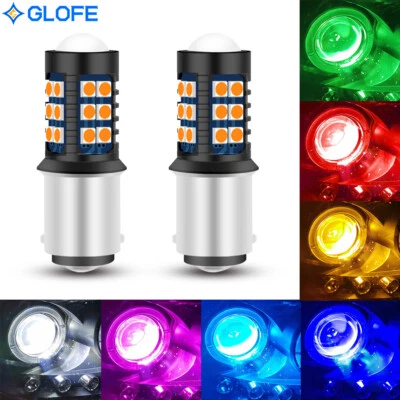 GLOFE 2X 1157 LED Bulbs 3030 SMD Colorful Turn Signal Tail Brake Backup Lights - Image 1 of 4