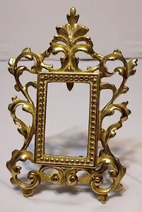 Vintage Victorian Hollywood Regency Picture Frame Ornate Gold 7 1/2" Tall Heavy - Picture 1 of 7