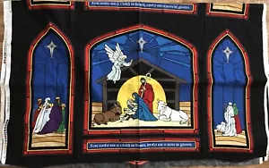 Nativity Scene Fabric Panel For Unto Us A Child Is Born 44 Inches Wide Christmas - Picture 1 of 5