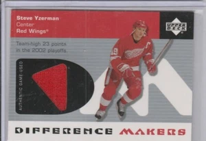 2002 03 Upper Deck Difference Maker Jersey Steve Yzerman Detroit Red Wings HOF - Picture 1 of 2