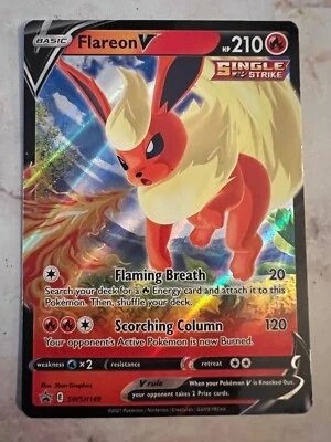 Flareon V SWSH149 SWSH: Sword & Shield Promo Cards Holo Pokemon TCG LP - Image 1 of 4