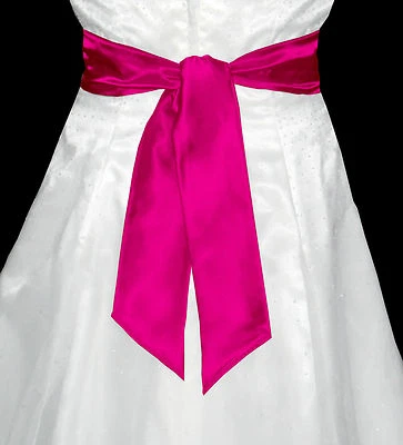 CHILD'S 3"x58" SATIN Fancy Dress Party Ribbon SASH Wrap Belt Bow Band Bridesmaid