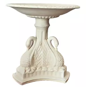SWANS Pedestal Pillar Candle Holder 8.25"H ceramic - Picture 1 of 4