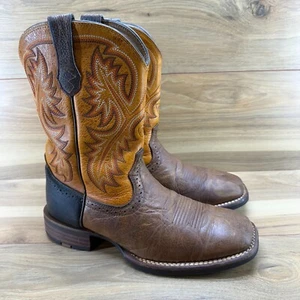 Ariat Herren Stiefel 8,5 D Quickdraw Braun Leder Eckige Zehe Western Cowboy - Bild 1 von 12