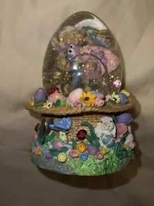 Easter Bunny Musical Snow Globe plays "Easter Parade” Tested And Work - Picture 1 of 9
