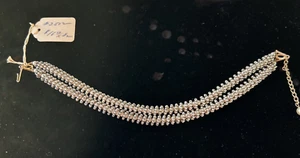 Collana girocollo spirale vintage anni 50 2 fili semi perline - Foto 1 di 3