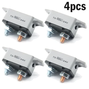 4PC 50A AMP 12V Circuit Breaker Stud Type Shortstop Fuse Automatic Auto Reset - Picture 1 of 7