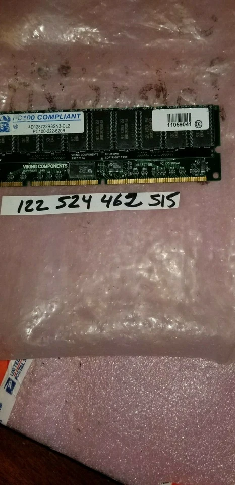   1GB  SDRAM  SD PC 100 PC100 CL2  64X4 36CHIPS  DOUBLED STACKED 168PIN ECC REG - Image 1 of 1