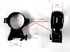 RSM 2 Stück 30 mm Stahl High Profile Zielfernrohr Ringe Halterung links rechts verstellbar - Bild 1 von 5