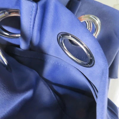 Blackout Drapery Darker Blue Silver Grommet Thermal 2 Panels 42" x 63"  New - Image 1 of 4