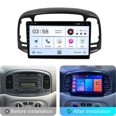 Stereo For Hyundai Accent 2006-2011 Android Apple CarPlay Car Radio GPS FM Wifi - Imagem 1 de 4