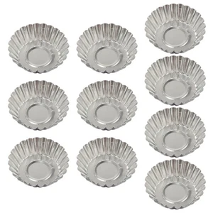 10Pcs Eggs Tart Molds Round Mini Tart Pans Mini Cupcakes Molds Bakings Cups - Picture 1 of 8