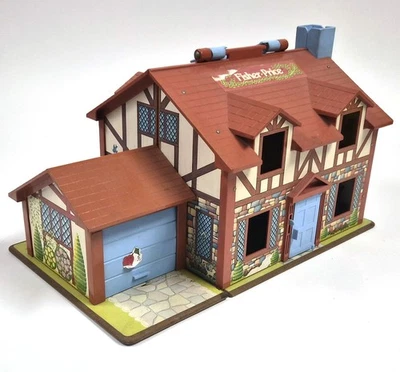 Vintage Fisher-Price Spiel Familienhaus Nr. 952 – Frühe Holzbasis – Nur Haus - Bild 1 von 4