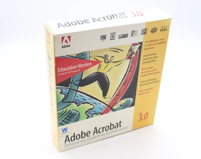 Adobe Acrobat 3.0 PDF Editor Creator EDUCATION VERSION Windows RETRO Retail Box - Image 1 of 4