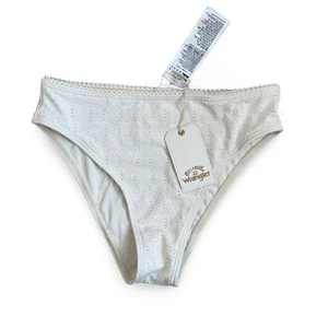Billabong x Wrangler Bikini Bottoms Size M Ivory Eyelet High Leg Swim NWT - Picture 1 of 7