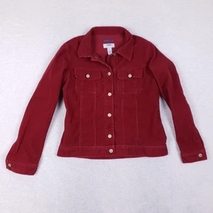 Old Navy Stretch Burgund Jeansjacke Damen M Langarm Knopfleiste Freizeit - Bild 1 von 7