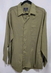 Men's Dockers Long Sleeve Button-up Olive Green Shirt, Size 16-16.5, 34/35, L - Picture 1 of 3