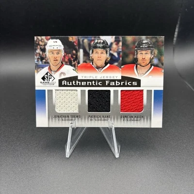 2013-14 SP Game Used Triple Jersey Toews Kane Keith Authentic Fabrics Blackhawks - Image 1 of 2