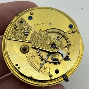 39mm Running Antique High Quality English Fusee Pocket Watch Movement - RESTORE - Picture 1 of 20