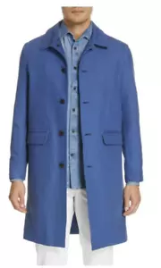 NWOT Eidos Napoli by Isaia Light Blue Cotton Car Coat EU54 (US44) Spring Summer - Picture 1 of 5