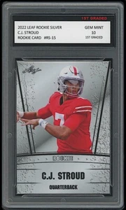C.J. Carta Rookie Stroud 2022-23 foglia argento 1° grado 10 RC Houston Texans CJ - Foto 1 di 1