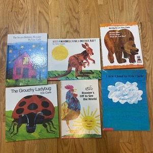 Lot of 6 Eric Carl Books Lot Ladybug Brown Bear Kangaroo Cloud - Picture 1 of 7