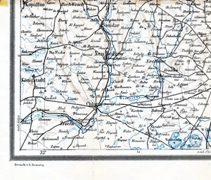 CZ Königstadtl Chlumec Smidary 1886 kl. orig. Teil-Karte Městec Králové Žiželice - Picture 1 of 1