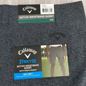 NWT Callaway Men's Active Waistband Golf Short Caviar Stretch Opti-Dri Size: 40 - Picture 1 of 5
