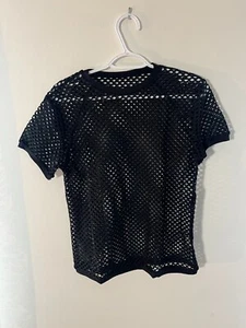 Black Mesh Women's T-shirt - Size Medium - New w/o Tags - Picture 1 of 1