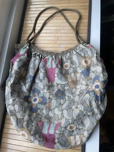 Vtg genuine 1920s flapper multicolor silk large bag,antique metallic gold lame’. - Picture 1 of 11
