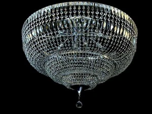 Huge royal ceiling chandelier with real crystals Ø 80 cm  9 lights silver chrome - Picture 1 of 1