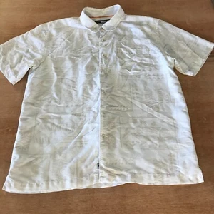 Quicksilver Waterman Collection Hawaiian Shirt Men XL Gray Fish Print Button Up - Picture 1 of 13